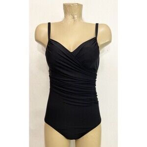 Jantzen Swimsuit Size 10 Bathing Suit One Piece Swim Suit Solid Black